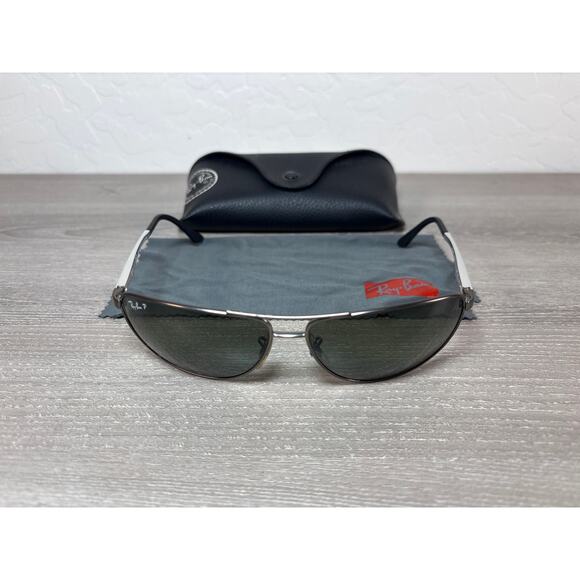 Ray-Ban RB 3508 029/9A64 13 135 3P- Men's Polarized Sunglasses- Case- EUC - Picture 1 of 7